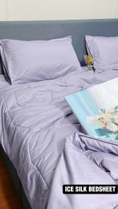 ICE SILK BEDSHEET - 2500 Thread Count 冰丝床单 Breathable Professional Crafting Bedsheet with Comforter Getah Keliling Cooling