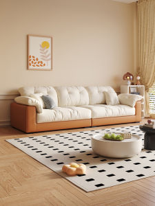 Compact Straight Fabric Sofa for Small Living Rooms