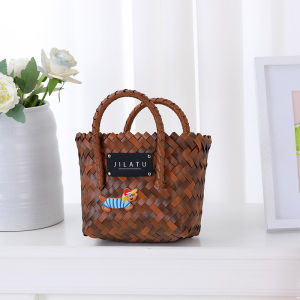 Handwoven Large Capacity Tote Bag Beach Style Sausage Dog Handbag Womens Fashionable Shopping Basket Shoulder Bag