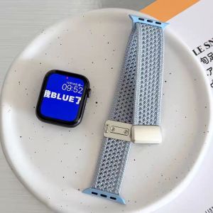 Nylon Woven Magnetic Watch Band For 49mm 46mm 45mm 44 42 41mm Knitted Nylon Watch Band for IWatch Series 11 10 9 8 7 5 6 4 3 se