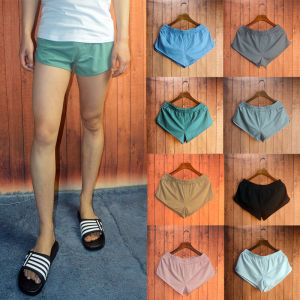 Mens Pure Color Cotton Running Shorts Ultra-Short Three-Inch Marathon Athletic Training Fitness Sports Training Pants