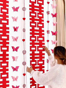 婚礼布置 结婚用品 婚房布置 窗帘装饰 – 结婚立体蝴蝶串  / Wedding decoration - Wedding Butterfly String