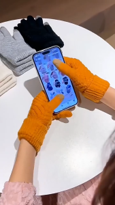 YOUJ Women Winter Touch Screen Gloves Warm Stretch Knit Mittens Full Finger Guantes for men