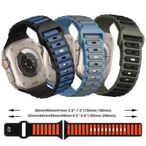 สายกีฬาซิลิโคนสำหรับ Apple Watch Ultra 3 2 49 มม. 45 มม. 44 มม. 46มม. 42 มม. 38 มม. สร้อยข้อมือสีทูโทนสายนาฬิกาสำหรับ iWatch Series 11 10 9 8 7 6 5 4 SE3 สายรัดข้อมือ