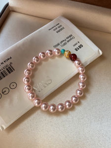 CAFFTI | Elegant Luxury Handcrafted Red Agate Turquoise Colored Pearl Beaded Bracelet