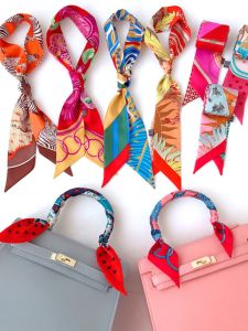Silk Arm Bag Ribbon Mulberry Silk Wrapped Bag Handle Small Silk Scarf Series Handle Bench Narrow Hair Band Decorative Thin Scarf