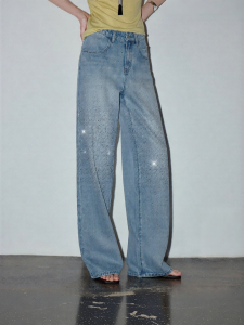 Toyouth | Quần Jeans Slim Fit Xòe Phía Dưới Đính Kim Sa