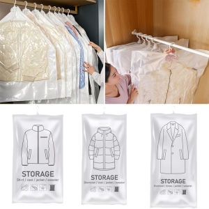 Hanging Vacuum Storage Space Saver Bags for Clothes for Suits Dress Jacket