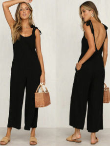 Bộ Đồ Liền Thân Không Tay Không Lưng Không Tay Quần Dài Thường Ngày Cạp Vừa Mùa Xuân 2022 Quần Áo Làm Việc Thường Ngày