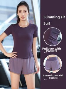 BAISILING | Summer Breathable Quick Dry Short Sleeve Womens Sports Set