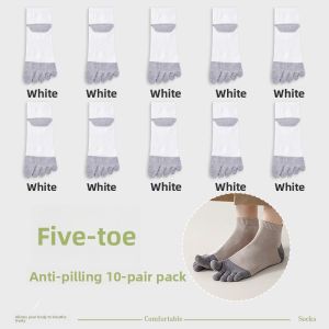 Miiow | Mens Summer Thin Cotton Five-Finger Socks Anti-Odor Antibacterial Sweat Absorbent Mesh No-Cuff Toe Separation Short Socks