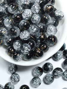 6/8/10mm Brushed Cracked Black and White Beads Acrylic Beads DIY Beads Decorative Beads Jewelry. Black and White Holiday Gi