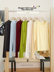 Separate or Layer Wearable Soft Tank Top Long Sleeve Set