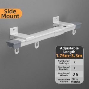 Silent Aluminum Top-Side Installation Curtain Track