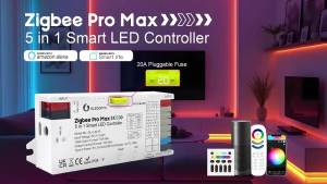 GLEDOPTO ZigBee 3.0 Pro Max 5-in-1 LED Controller 20A Pluggable Fuse RGBCCT RGBW CCT PWM Dimming Alexa Smart Life Compatible