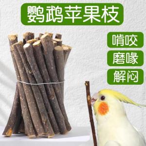 Parrot Toys Apple Branch Wood Chew Toys Bird Teeth Grinding Stick Parrot Entertainment Products Parrot Beak Grinding Supplies
