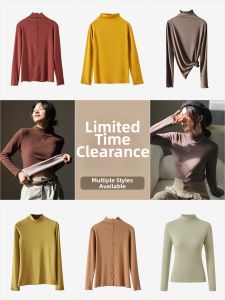 TONERCE | Womens Long Sleeve Fitted Turtleneck Undershirt