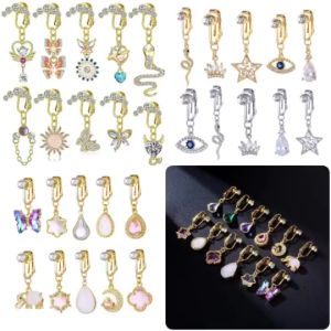 Fashionable Non-Perforated Navel Buckles – Multi-Style Zircon Pendants in Gold/Silver