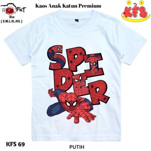 KFS 69 Kaos Anak Spiderman Keren Katun Premium 1-10 Tahun