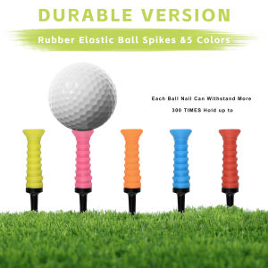 5pcs 360° Flexible Rubber Golf Tees 3.27in 83mm Durable Low Friction Vibrant Multicolor - Ideal for Everyday Golfers