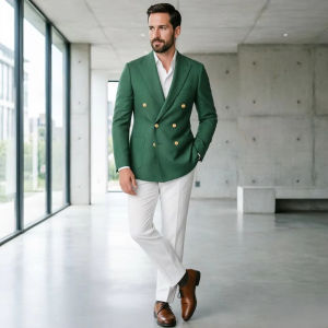 Mens Double Breasted 1 Piece Jacket Prom Suit Minimalist Casual Formal Modern Blazer Pants Wedding Party Office Business Evening