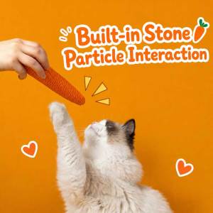 Teeker Pet Natural Interactive Sisal Carrot Cat Toys Cat Chew Toy with Sounding Parcels Orange Carrot Toy Indoor Kitten Teething Toys Interactive Kitten Kicker for Kitty Exercise