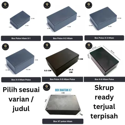 Box Hitam polos pvc x1 x2 x3 x4 x5 x6 x7 | boks box X plastik hitam rakitan skrup DIY sound