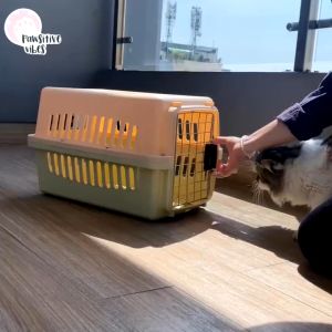 DJEVPETSHOP Pet Cargo Kandang Travel Kucing Anjing Delivery Cat Dog Tray Pintu Besi Premium Top