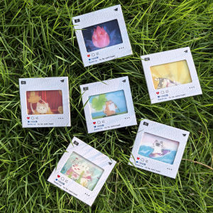 Good Luck Attraction Dynamic Grating Card Original Creative Cat Decorative Four Leaf Keychain Small Hanging Gift Card