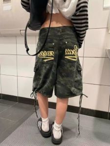 XIBAIYI | Quần Short Jeans In Lưới Camo Kích Cỡ Lớn 300 Pounds