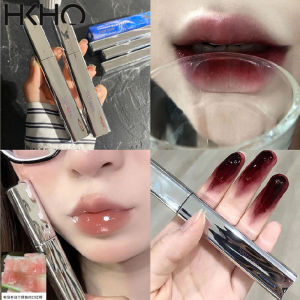 HKHO Small Silver Tube Mirror Lip Glaze Moisturizing Water Light Lipstick Lip Gloss Women Cosmetic