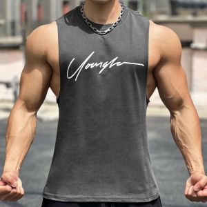 YOUNGLA Mens Fitness Sleeveless Vests Bodybuilding Tank Tops Brand Gym Sportswear Breathable Workout Muscle Summer Shirt