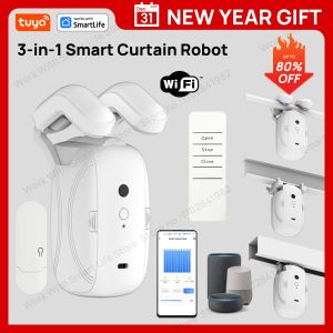 1PCS Tuya Smart WiFi Curtain Robot (1PCS with Hub) for Roman Rod Track - App Remote Control Alexa & Google Home Compatible