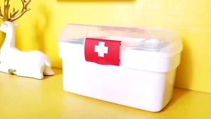 Household Double-layer Portable First Aid Kit Storage Box Plastic Family First Aid Box/Emergency Medicine Storage Kit box medicine organizer
