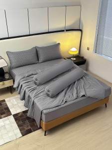 ชุดผ้าปู ไหมน้ำแข็งยางพารา 6 ชิ้น  พี่พี่ถูกใจกดสั่งมาได้สินค้ามีพร้อมส่ง มีขนาดเดียวขนาด 6 ฟุต