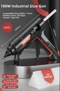 deli | Adjustable Temperature High Power Industrial Hot Melt Glue Gun 11mm