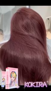 KOKIRA สีย้อมผม  สีน้ำตาลแดง（100ml ยาย้อมผม+100ml ไฮโดรเจน+8ml เซรั่มบำรุงผม）ย้อมผม