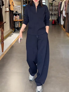 UYFY | Loose Casual Fashion Set Womens Large Size Autumn New Style Ageless Loose Matched Top Pants Two-piece Set Elegant Versatile