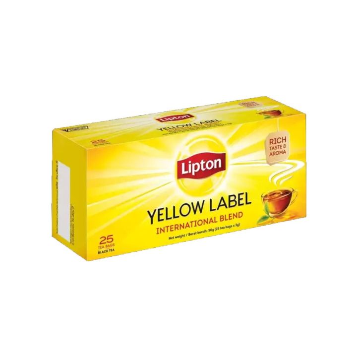LIPTON YELLOW LABEL TEA BAGS ลิปตัน ชาผง ชนิดซอง 25ซอง
