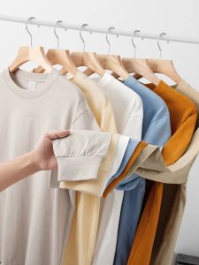 2025 New Pure Cotton Long Sleeve Womens T-shirt Combed Cotton Crew Neck Basic Shirt Couple Style Autumn Winter Inner Wear