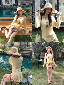 New Summer Korean Style Fashionable Long Sleeve Yellow Sweater