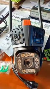 V380 PRO 3-Lens Cctv Wireless Connect Phone 360° indoor and outdoor Full Color Night Vision 1080P Two-way Call Alarm warning