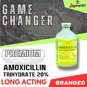 Game Changer Amoxicillin Trihydrate 20% – Long Acting Antibiotic Injectable | 200mg/mL | For Swine Cattle Goat & Gamefowl