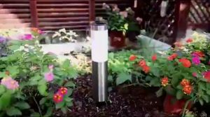 2PC Elegant Stainless Steel Solar LED Garden Lights Waterproof IP65 Outdoor Lighting with Energy-Saving Features