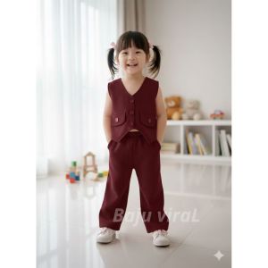 Setelan Vest anak perempuan Set Rompi anak stelan anak perempuan 1-5 tahun