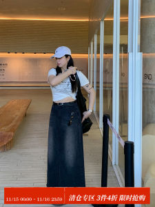 กระโปรงยีนส์ทรงเอเอวสูง ทรงเข้ารูป ทรงสลิมฟิต สำหรับผู้หญิง ฤดูร้อน 2024 กระโปรงสั้นทรงเอทรงเข้ารูป ทรงเข้ารูป