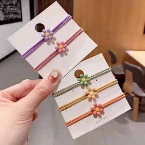 Dây Cột Tóc Hoa Cúc Nhiều Màu Nhỏ Gọn Nổi Bật Chất Liệu Co Giãn Phụ Kiện Thời Trang Nữ Xinh Xắn Phù Hợp Mọi Kiểu Tóc