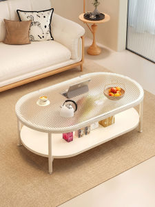 ZHUOHE | Living Room Small Apartment Cream Luxurious Simple Double Layer Coffee Table