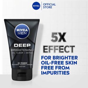 NIVEA MEN Deep Acne Oil Clear Detox Scrub Mud Foam 100g / Facial Wash / Pencuci Muka Lelaki
