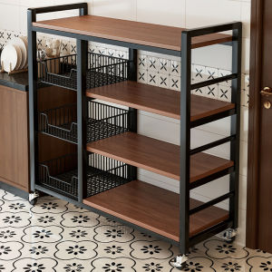 Kitchen Multi-Functional Storage Rack Stand Multiple Layers Fruit Vegetable Basket Microwave Oven Organizer Thickened Mobile Shelf